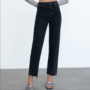 Zara straight leg jeans - black